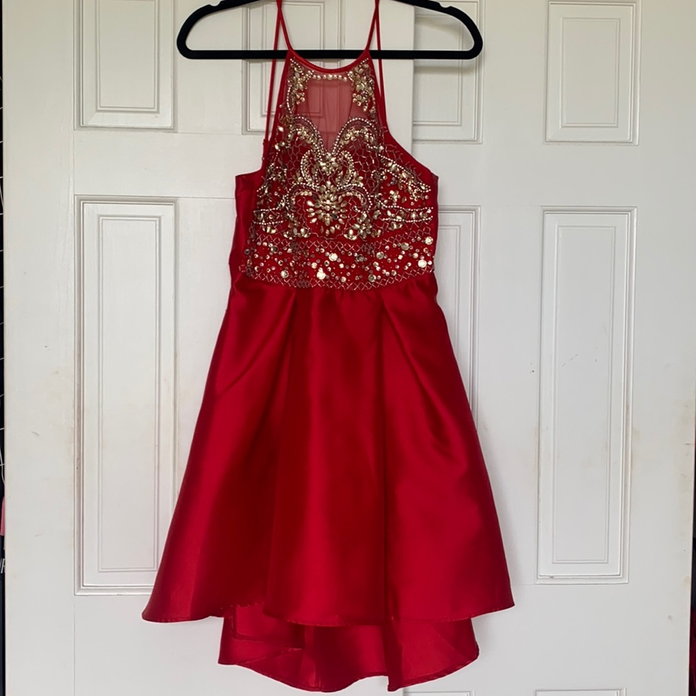 red formal dress